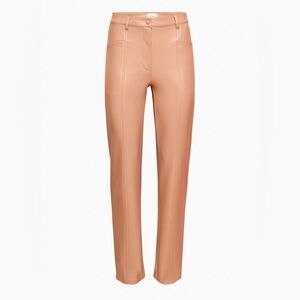 Aritzia Wilfred Rebel Pant High-waisted‎ Vegan Leather pants salmon pink